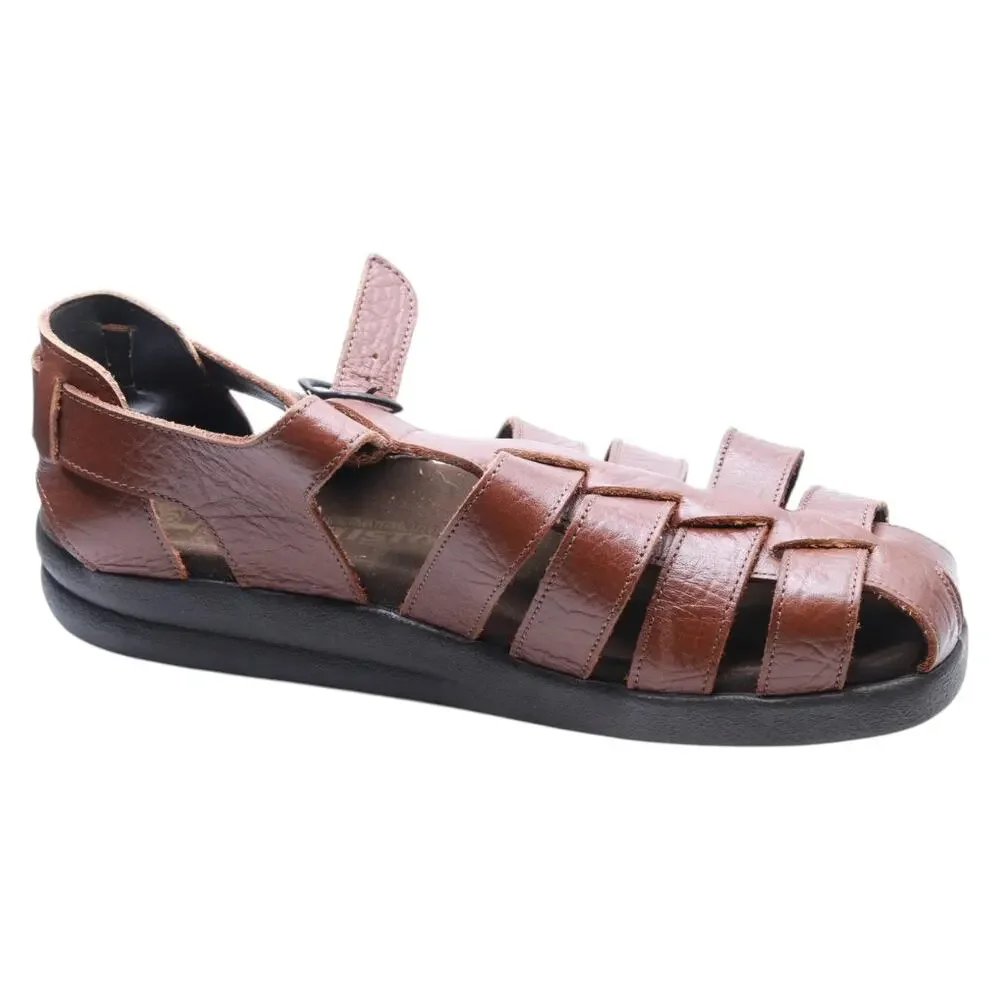 MEPHISTO MEN'S SAM SANDALS TAN GRAIN LEATHER 7 M US